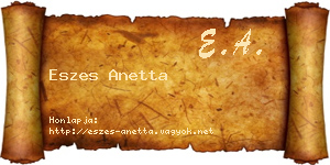 Eszes Anetta névjegykártya